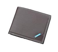 RWCCCRW Men Soft Pu Leather Wallet Ultra Thin Men Business Zipper Coin Purses Male Short Card Holder Vintage Clutch Money Clip (Color : Dark Coffee)