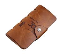 RWCCCRW Men Wallets Long Style Card Holder Male Purse Zipper Large Capacity Leather Wallet for Men (Color : Khaki)