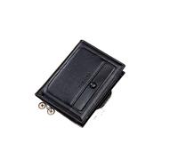 RWCCCRW Men's Wallet Short Retro Male Vertical Card Holder Casual Men's Wallet Multi-Function Driver's License Coin Purse (Color : Black)