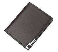 RWCCCRW Wallet Men Solid Short Wallet Leather Clip Handbag Card Holder Coin Pocket Note Compartment Wallet (Color : Coffee-Vertical)