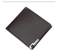 RWCCCRW Wallet Men Solid Short Wallet Leather Clip Handbag Card Holder Coin Pocket Note Compartment Wallet (Color : Coffee-Cross)