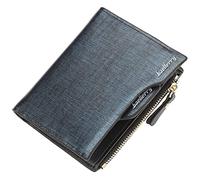 RWCCCRW Wallet Men Solid Wallet Leather Clip Hand Bag Card Holder Zipper Coin Pocket Note Compartment Wallet (Color : Blue-Vertical)