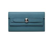 RWCCCRW Women's Wallets Cowhide Long Money Clips Business Card Cases Genuine Leather Purses Handbags (Size : Blue)