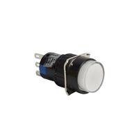 RWEABLGJXP 5pcs/Lot 1NO 1NC Push Button Switch Silver LAY72 LA16 Momentary Reset Self Locking Circular Power Supply 16mm (White,5PCS_Reset MOMENTARY)