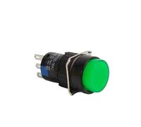 RWEABLGJXP 5pcs/Lot 1NO 1NC Push Button Switch Silver LAY72 LA16 Momentary Reset Self Locking Circular Power Supply 16mm (Green,5PCS_Reset MOMENTARY)