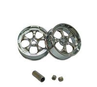 RWEQUTES For GT55 Rac-ing MINI-Z AWD 5-Spoke Metal Wheels Silver (OD 22MM 2PCS) GT55-VSKF(Narrow 1.5)