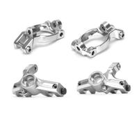 RWEQUTES LOS234012 Front C Hubs LOS234013 Knuckle Arms Steering Spindle For RC Car Part Team Losi 1/10 Rock Rey Desert Truck(4Pcs Set Silver)