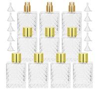 RWFMO 10 Pack 100ml Glass Perfume Bottles, Refillable Fine Mist Spray Bottles with Funnels, Empty Fragrance Containers for DIY Perfume, Salon and Professional Use