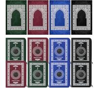 RWFMO 16 Pcs Compass Prayer Mats, Pocket Travel Muslim Prayer Rug, 60 x 100cm Foldable Lightweight Travel Namaz Mats for Hajj Umrah Ramadan Home (4 Colors)
