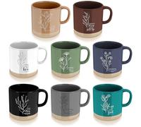 RWFMO 8 Pack Ceramic Christian Mugs Bulk, 380ml Bible Verse Mugs, 8 Colours