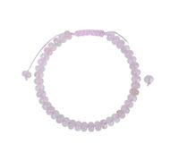 RWGSNB 6 Mm Natural Stone Bracelet for Womens Men Dainty Flat Beads Gemstone Bracelet Adjustable Handmade Braided Rope Bangles Reiki Healing Crystal Jewelry Gifts Rose Quartz