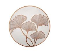 RWGSNB 6 Piece Placemats and Coasters Waterproof Round Placemats Ginkgo Leaf Print Non Slip Heat Resistant Table Mats Luxury Mats and Coaster for Dinner Coffee Table Coffee