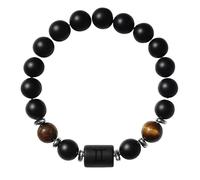 RWGSNB 8 mm 12 Star Sign Constellation Beaded Gemstone Bracelet Natural Matte Black Onyx Stones Bracelets Black Signature Crystal Bangles Birthday Gift for Women Men Gemini