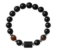RWGSNB 8 mm 12 Star Sign Constellation Beaded Gemstone Bracelet Natural Matte Black Onyx Stones Bracelets Black Signature Crystal Bangles Birthday Gift for Women Men Aries
