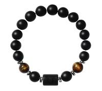 RWGSNB 8 mm 12 Star Sign Constellation Beaded Gemstone Bracelet Natural Matte Black Onyx Stones Bracelets Black Signature Crystal Bangles Birthday Gift for Women Men Libra