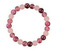 RWGSNB 8 Mm Rose Quartz Crystal Bracelets Dainty Natural Garnet Gemstone Bracelets Elastic Protection Love Beaded Stones Bangles Jewellery Gifts for Women Men
