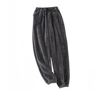 RWGSNB Flannel Pajama Pants Men Elastic Waist Warm Winter Pjs Trousers Fluffy Pj Bottoms with Pocket Lounge Pants Trousers Loungewear Nightwear for Sleep Running Gray M
