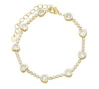 RWGSNB Heart Bracelets for Women Girls Boho Gold Plated Bracelets Adjustable Lobster Clasp Colorful Zirconia Birthstone Bangles Fashion Jewelry Christmas Birthday Gift