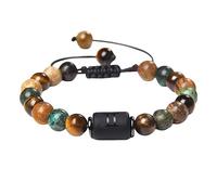 RWGSNB Mens Womens 12 Constellation Zodiac Sign Bracelets Tigers Eye Stone Bracelet Ajustable Braided Wristband Natural Gemstone Bangles Protection Jewelry Gifts Gemini