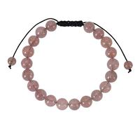 RWGSNB Natural Stone Bracelet for Womens Men Dainty Beads Gemstone Bracelet Adjustable Handmade Braided Rope Bangles Reiki Healing Crystal Jewelry Spiritual Gifts Strawberry Quartz