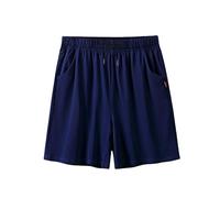 RWGSNB Nightshirts for Men, Men'S Pj Bottom Shorts Elastic Waist Soft Comfy Cotton Nightwear with Pockets Lightweight Summer Loungewear Loose Casual Jogger for Sleep Gym Running Navy Xs