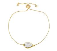 RWGSNB Teardrop Bracelets for Women Boho Gold Plated Bracelets Adjustable Slider Gold Chain Sparkling Pear Shape Druzy Crystal Bangles Fashion Jewelry Christmas Birthday Gift