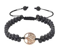 RWGSNB Tree Of Life Bracelet Boho Wrap Layered Beads Gemstone Bracelet Adjustable Handmade Braided Rope Natural Stone Bangles Reiki Healing Crystal Jewelry Gifts Black Lava