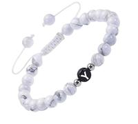 RWGSNB White Turquoise Bead Stone Bracelet with Letter A-Z Delicate Initial Bracelet Adjustable Braided Rope Reiki Gemstone Bangles Crystals Jewelry Gift for Women Men Letter-Y