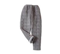 RWGSNB Winter Thick Fleece Pyjamas Bottoms, Warm Flannel Pyjamas For Men, Elastic Waist Pjs Trousers, Straight Leg Pjs Pants, Comfy Sweatpants Nightwear Loungewear Grey L