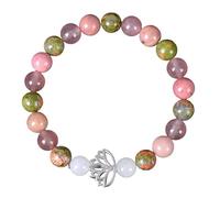 RWGSNB Women Crystal Bracelets, 7 Chakra Bracelet for Women Men 8 mm Natural Stones Beads Anxiety Bangles with Lotus Lucky Gemstone Reiki Yoga Bangles Energy Chakra Crystal Jewellery Gifts Anxiety S