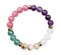 RWGSNB Women Crystal Bracelets, Gemstone Chakra Bracelet 8 mm Natural Gemstone Anxiety Bangles Lucky Chakra Stones Reiki Yoga Energy Bangles Crystal Jewellery Gifts for Women Men