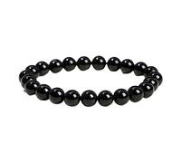 RWGSNB Women Gemstone Bracelets, 8 Mm Natural Stone Beaded Bracelet Elastic Friendship Bangles Personalised Lucky Gemstone Bangles Energy Crystal Jewellery Gifts for Women Men Black Agate