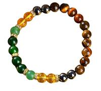 RWGSNB Women Gemstone Bracelets, Chakra Bracelets for Women and Men 8 mm Natural Stone Lucky Gemstone Bangles Elastic Reiki Yoga Anxiety Bangles Energy Balance Crystal Jewellery Gifts