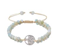 RWGSNB Women Gemstone Bracelets Tree Of Life Bracelet For Women Men Boho Wrap Layered Colored Jade Bangles Adjustable Handmade Braided Rope Natural Stone Bangles Reiki Healing Crystal Jewelry Gifts