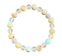 RWGSNB Women Natural Stone Bracelets, 8 Mm Natural Shoushan Stone Bracelet Protection Luck Gemstone Beads Bangles Adjustable Stretch Friendship Bangles Crystal Jewellery Gifts for Women Men
