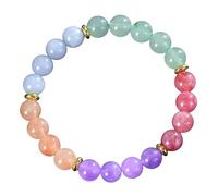RWGSNB Women Natural Stone Bracelets, Gemstone 7 Chakra Bracelet 8 mm Natural Chakra Stones Anxiety Bangles Energy Balance Reiki Yoga Bangles Lucky Crystal Friendship Gifts for Women Men Anxiety Str