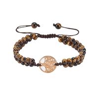 RWGSNB Women Natural Stone Bracelets Tree Of Life Bracelet For Men Boho Wrap Layered Tiger Eye Stone Bangles Adjustable Handmade Braided Rope Natural Gemstone Bangles Reiki Healing Crystal Jewelry G