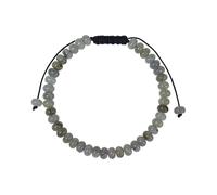 RWGSNB Women Stone Bracelets 6 Mm Natural Moonstone Bracelet Dainty Flat Beads Gemstone Bangles Adjustable Handmade Braided Rope Reiki Healing Crystal Jewelry Gifts for Womens Men