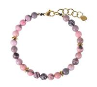 RWGSNB Women Stone Bracelets 6 Mm Natural Rhodonite Bracelet for Women Girls Dainty Beaded Gemstone Bangles Adjustable Lobster Clasp Reiki Yoga Healing Crystal Jewelry Spiritual Gift