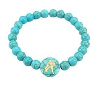 RWGSNB Zodiac Sign Constellation Bracelet Blue Turquoise Gemstone Bracelet Natural Stone Protection Star Sign Horoscope Bangles Birthday Gifts for Women Men Aquarius