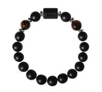 RWGSNB Zodiac Sign Constellation Gemstone Bracelet Premium Matte Black Onyx Stones Bracelet Spirit Protection Crystal Bangles Blessing Birthday Gifts for Women Men Aquarius