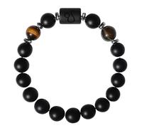 RWGSNB Zodiac Sign Constellation Gemstone Bracelet Premium Matte Black Onyx Stones Bracelet Spirit Protection Crystal Bangles Blessing Birthday Gifts for Women Men Leo