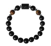 RWGSNB Zodiac Sign Constellation Gemstone Bracelet Premium Matte Black Onyx Stones Bracelet Spirit Protection Crystal Bangles Blessing Birthday Gifts for Women Men Pisces