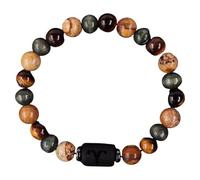 RWGSNB Zodiac Sign Natural Stone Bracelet 12 Constellation 8Mm Beads Gemstone Bracelet Protection Crystal Bangles Lucky Charm Birthday Gifts for Men Women Aries