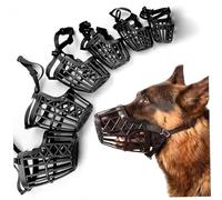 Rwigeboo 7Pcs Dog Muzzles Anti Biting Adjustable Plastic Breathable Basket Muzzle Different Sizes for Small, Medium, Large & Extra Dogs Cage Muzzles for Dogs