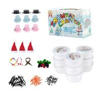 Rwigeboo Build a Snowman Kit, DIY Christmas Crafts for Kids Includes Black Top Hats, Scarf, Sewing Buttons, Carrot Nose&Arms, Mini Snowman Making Kit for Winter Holiday Toy Christmas Crafts