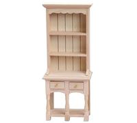 Rwigeboo Dollhouse Bookshelf 1/12 Scale Wooden, Dollhouse Furniture Bookcase Model, Miniature Stuff for Doll House Home Decor Miniature Furniture