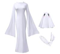 Rwigeboo Halloween Costumes for Women Adult, Full Body Ghost Costume with Headgear & Straps Ghost Decor for Cosplay Halloween Party Holiday, Medium Face Costume