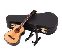 Rwigeboo Miniature Guitar Classical Mini Guitar Dollhouse Collectible Figurines Musical Instruments Accessories for Home Decoration Display Mini Guitars