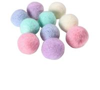 Rwigeboo Pet Wool Ball Felt Bulk Pompoms Fun Adorable Colorful Soft Quiet Felted Fabric Balls for Cat Lover Craft Supplies 2cm 10PCS